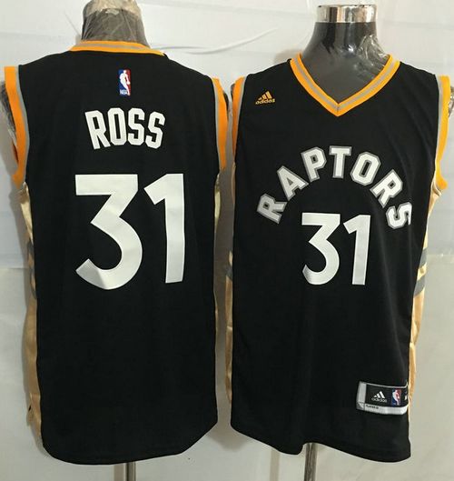 Jerseys Factory Cheap Raptors #31 Terrence Ross Black/Gold Stitc