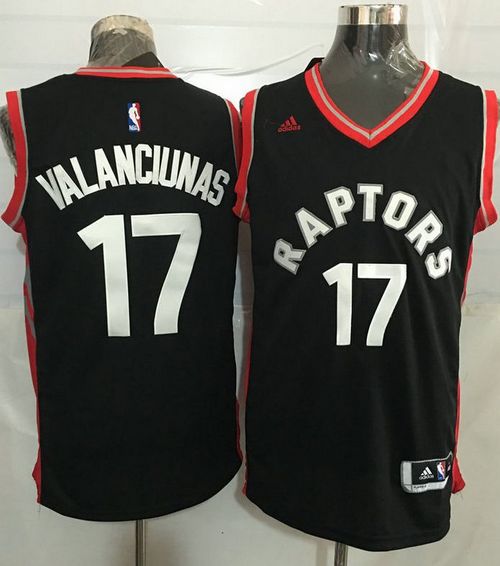 Jerseys Factory Cheap Raptors #17 Jonas Valanciunas Black Stitch