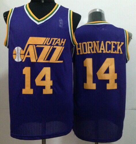 Jerseys Factory Cheap Jazz #14 Jeff Hornacek Purple Throwback St