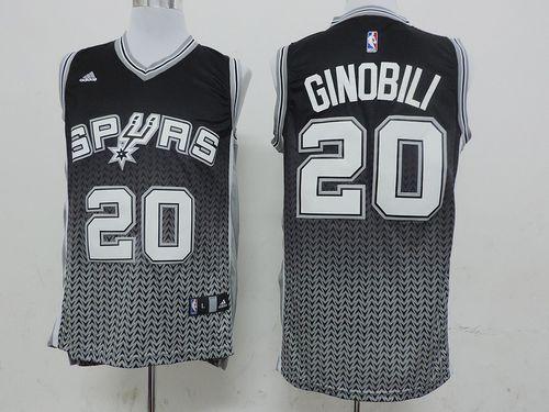 Jerseys Factory Cheap Spurs #20 Manu Ginobili Black Resonate Fas