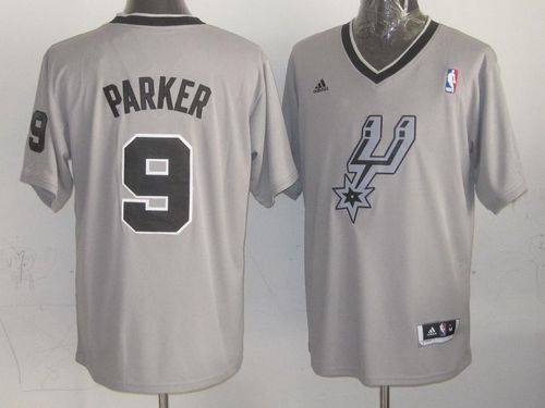 Jerseys Factory Cheap Spurs #9 Tony Parker Grey 2013 Christmas D