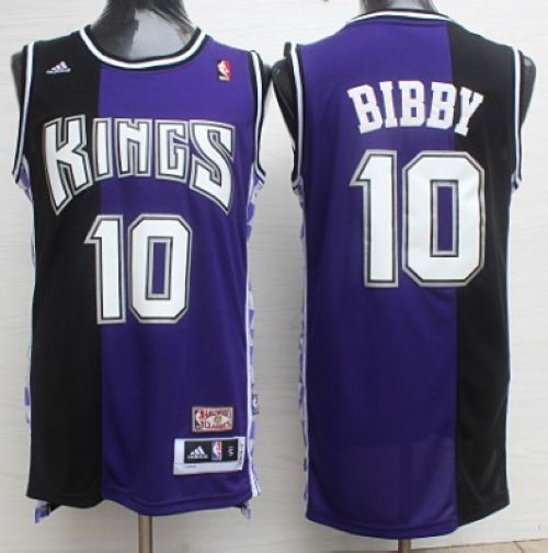 Jerseys Factory Cheap Kings #10 Mike Bibby Purple/Black Throwbac