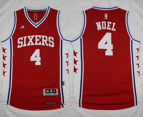 Jerseys Factory Cheap Revolution 30 76ers #4 Nerlens Noel Red St
