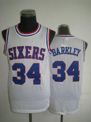 Jerseys Factory Cheap 76ers #34 Charles Barkley White Throwback