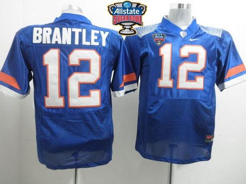 Jerseys Factory Cheap Gators #12 John Brantley Blue Allstate Sug