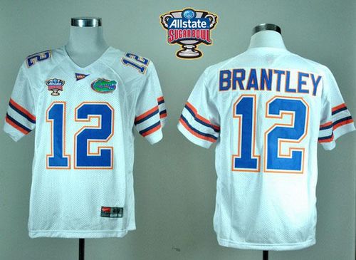 Jerseys Factory Cheap Gators #12 John Brantley White Allstate Su