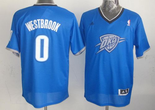 Jerseys Factory Cheap Thunder #0 Russell Westbrook Blue 2013 Chr