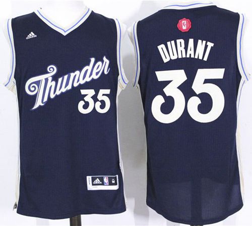 Jerseys Factory Cheap Thunder #35 Kevin Durant Navy Blue 2015-20