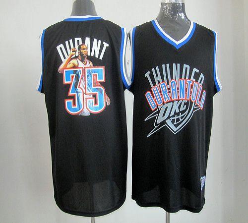 Jerseys Factory Cheap Thunder #35 Kevin Durant Black Majestic At