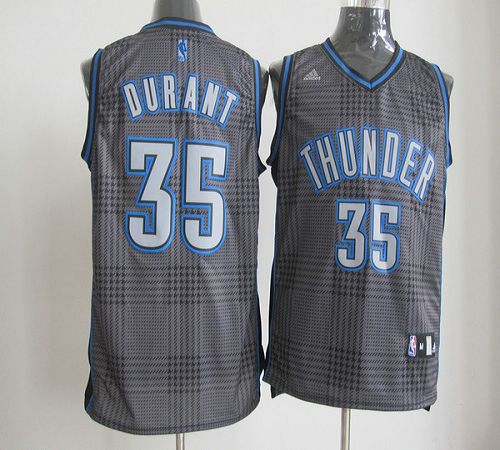 Jerseys Factory Cheap Thunder #35 Kevin Durant Black Rhythm Fash