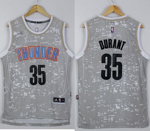 Jerseys Factory Cheap Thunder #35 Kevin Durant Grey City Light S