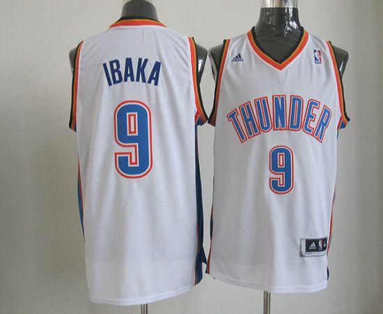 Jerseys Factory Cheap Thunder #9 Serge Ibaka White Revolution 30