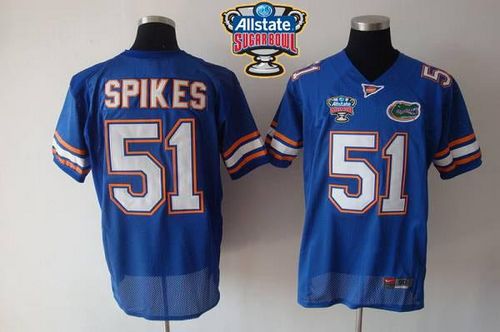 Jerseys Factory Cheap Gators #51 Brandon Spikes Blue Allstate Su