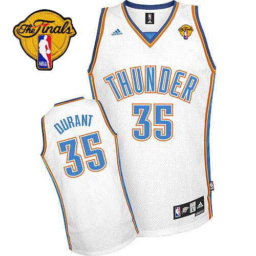 Jerseys Factory Cheap Thunder #35 Kevin Durant White Finals Patc