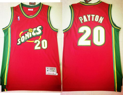 Jerseys Factory Cheap Thunder #20 Gary Payton Red SuperSonics Th