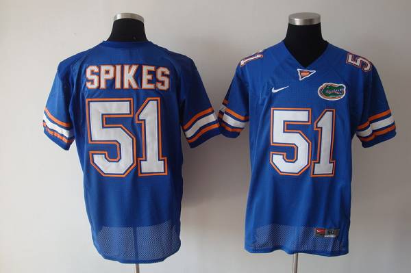Jerseys Factory Cheap Gators #51 Brandon Spikes Blue Embroidered