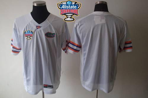 Jerseys Factory Cheap Gators Blank White Allstate Sugar Bowl Emb