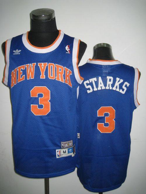 Jerseys Factory Cheap Knicks #3 John Starks Blue Throwback Stitc