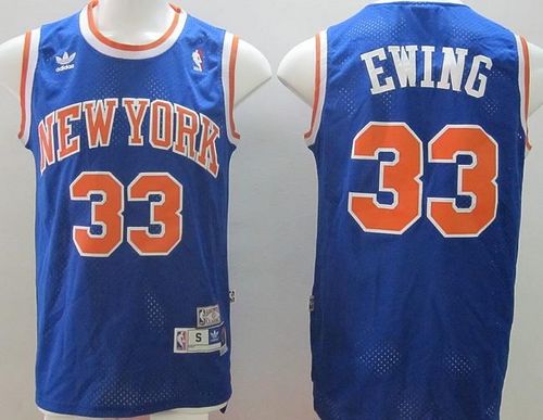 Jerseys Factory Cheap Knicks #33 Patrick Ewing Blue Throwback St