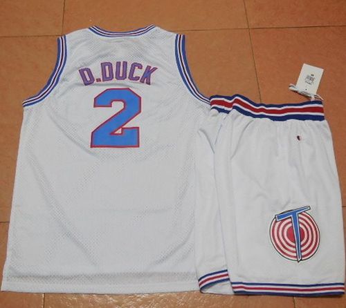 Jerseys Factory Cheap Space Jam Tune Squad #2 Daffy Duck White S