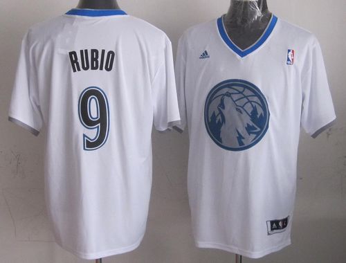 Jerseys Factory Cheap Timberwolves #9 Ricky Rubio White 2013 Chr