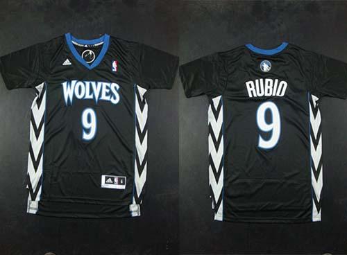 Jerseys Factory Cheap Timberwolves #9 Ricky Rubio Black Alternat