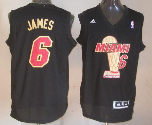 Jerseys Factory Cheap Heat #6 LeBron James Black 2013 NBA Finals