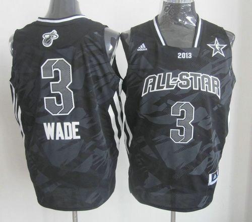 Jerseys Factory Cheap Heat #3 Dwyane Wade Black 2013 All Star Fa