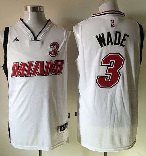 Jerseys Factory Cheap Heat #3 Dwyane Wade Stitched White NBA Jer