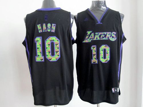 Jerseys Factory Cheap Lakers #10 Steve Nash Black Camo Fashion S