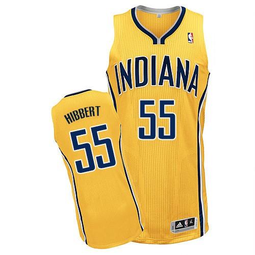 Jerseys Factory Cheap Pacers #55 Roy Hibbert Yellow Alternate St
