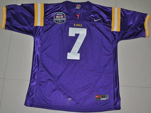 Jerseys Factory Cheap LSU Tigers #7 Tyrann Mathieu Purple 2012 B