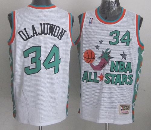 Jerseys Factory Cheap Mitchell And Ness Rockets #34 Hakeem Olaju