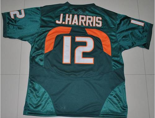 Jerseys Factory Cheap Hurricanes #12 Jacory Harris Green Embroid