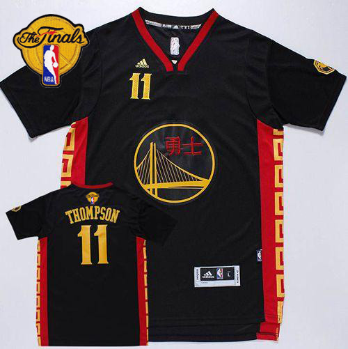 Jerseys Factory Cheap Warriors #11 Klay Thompson Black Slate Chi