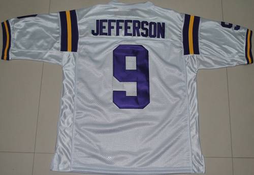 Jerseys Factory Cheap LSU Tigers #9 Jordan Jefferson White Embro