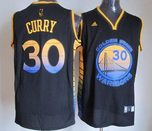 Jerseys Factory Cheap Warriors #30 Stephen Curry Black Vibe Stit