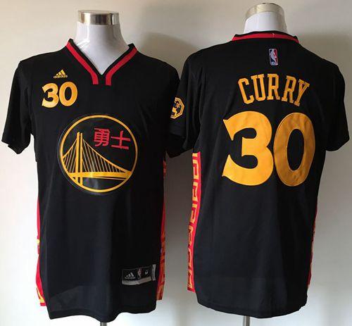 Jerseys Factory Cheap Warriors #30 Stephen Curry Black Slate Chi