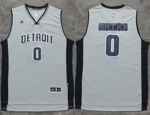 Jerseys Factory Cheap Pistons #0 Andre Drummond Gray Stitched NB