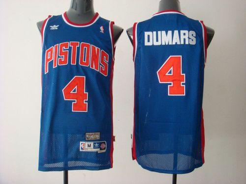 Jerseys Factory Cheap Pistons #4 Joe Dumars Blue Throwback Stitc