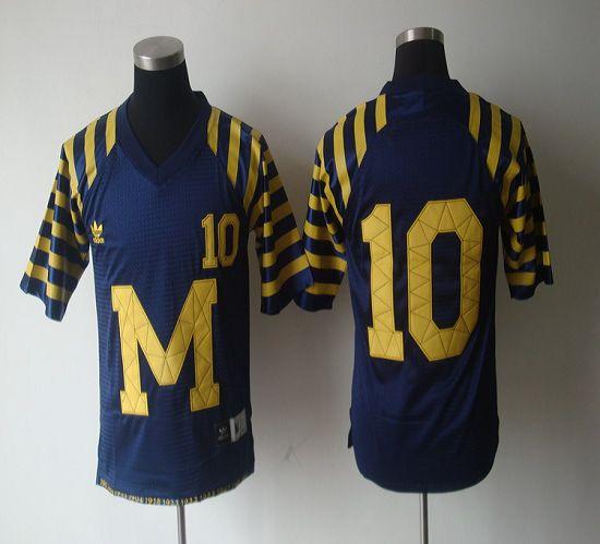 Jerseys Factory Cheap Wolverines #10 Tom Brady Blue Under The Li
