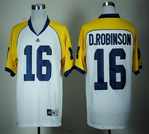 Jerseys Factory Cheap Wolverines #16 Denard Robinson White Cowbo