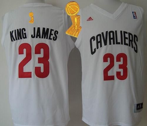 Jerseys Factory Cheap Cavaliers #23 LeBron James White "King Jam