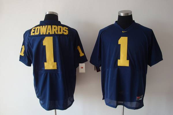 Jerseys Factory Cheap Wolverines Braylon Edwards #1 Blue Embroid