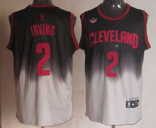 Jerseys Factory Cheap Cavaliers #2 Kyrie Irving Black/Grey Fadea