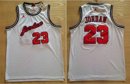 Jerseys Factory Cheap Bulls #23 Michael Jordan White Anniversary