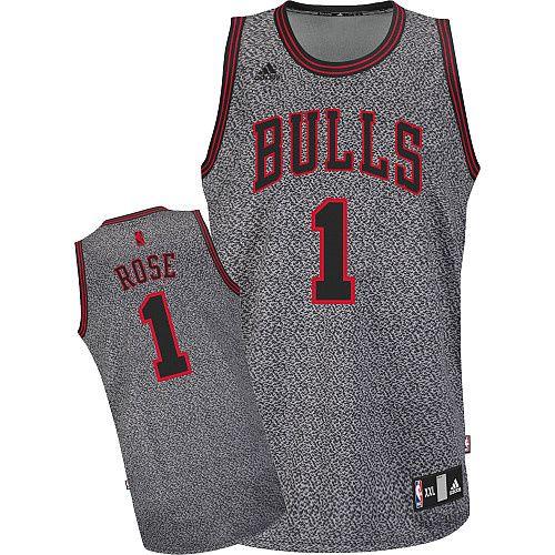 Jerseys Factory Cheap Bulls #1 Derrick Rose Grey Static Fashion