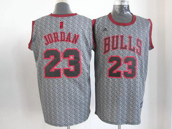 Jerseys Factory Cheap Bulls #23 Michael Jordan Grey Static Fashi