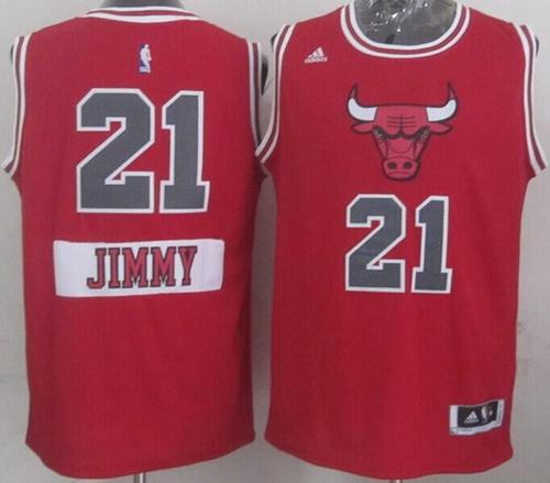 Jerseys Factory Cheap Bulls #21 Jimmy Butler Red 2014-15 Christm