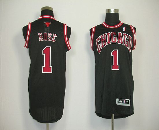 Jerseys Factory Cheap Revolution 30 Bulls #1 Derrick Rose Black